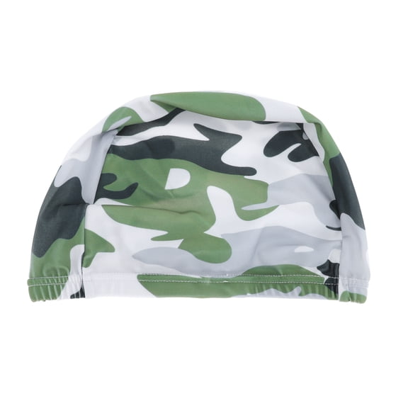 Unique Bargains 1 Pc Nylon Camouflage Pattern Swim Cap Army Green