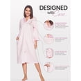 thumbnail image 4 of Casual Nights Women's Quilted Zip Up Robe With Pockets, Long Sleeve House Coat Duster, Poly-Cotton Blend Sleepwear, Pink - Midi Small, 4 of 6