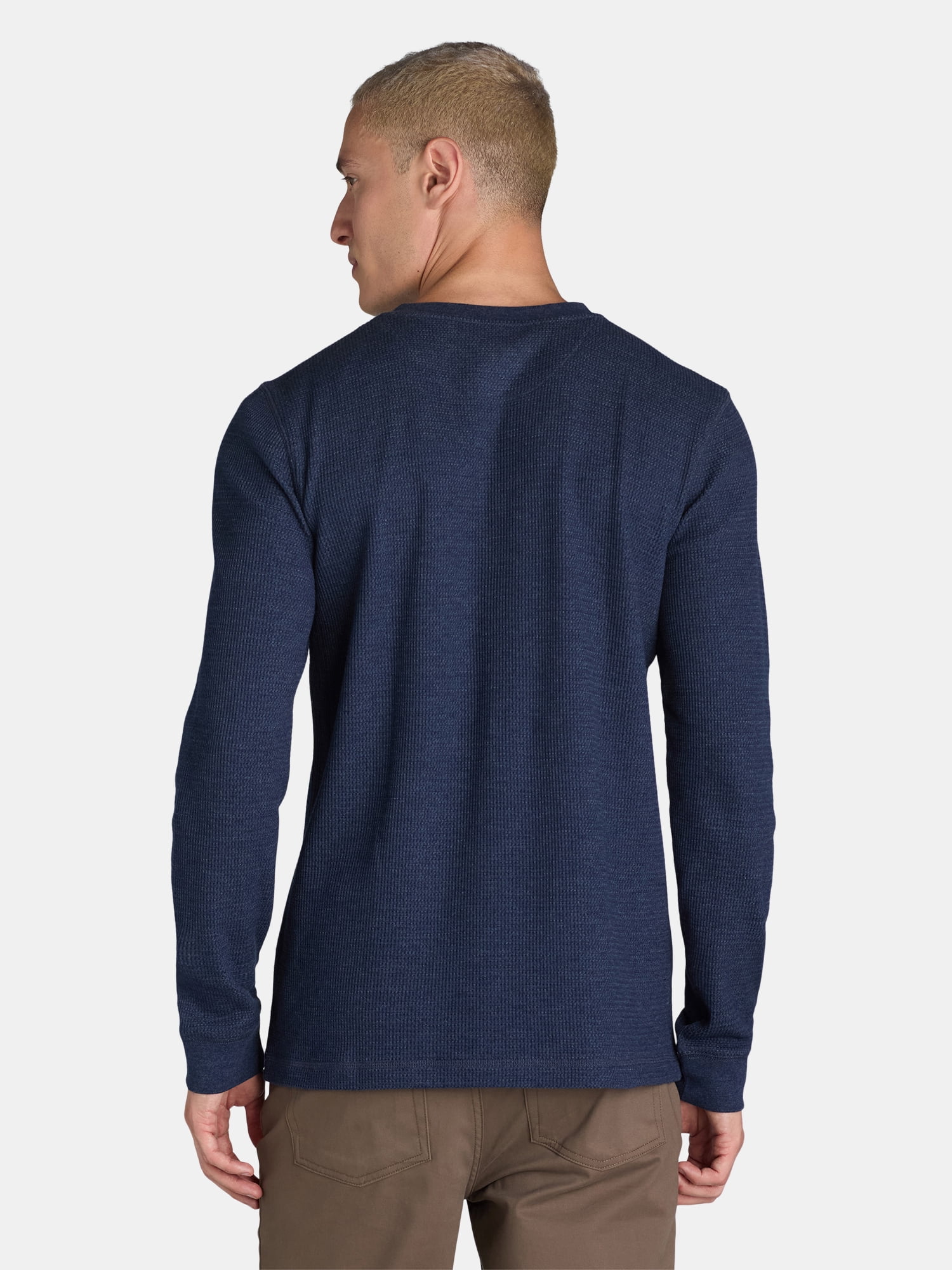 George Men’s and Big Men’s Thermal Henley T-Shirt with Long Sleeves, Sizes XS-3XLT