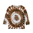 thumbnail image 4 of 3/4 Sleeve T Shirts for Girls 3-12 Years Fashion Baseball Print Graphic Tee Casual Crew Neck Summer Fall Tops (5 Years, Brown 02), 4 of 5