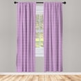 thumbnail image 3 of Ambesonne Nostalgic Curtains, Fashion Polka Dots, Pair of 28"x63", Plum Lilac, 3 of 5