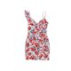 thumbnail image 1 of GUESS Womens Floral Ruffled Sheath Dress redmulti 6, 1 of 2