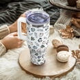 thumbnail image 3 of Fall Tumbler with Lid and Straw 40oz,White Blue Pumpkin Maple Leaf Vacuum Autumn Insulated Leak Proof Tumbler,Farmhouse Cute Gifts Women Girls,Thanksgiving Accessories Stainless Steel Coffee Cup, 3 of 6
