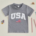 thumbnail image 2 of Gerichy Boys Tshirts,Boys 4th of July Shirt Summer Toddler Boys Short Sleeve Dinosaur Letter Prints T Shirt Tops, 2 of 7