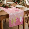 thumbnail image 3 of Pink Christmas Tree Dresser Scarf Farmhouse, Dining Table Decorations for Wedding/Parties, Pink Xmas Tree Snowflake Luxury Table Runner 120 Inches Long for Kitchen Dining, 13 x 120 In, 3 of 9