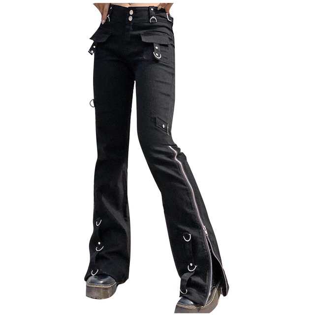Soki Bell Bottom Jeans for Women Low Rise Wide Leg Denim Pants Flared Stretch Jeans