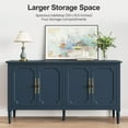 thumbnail image 3 of Heynemo Console Cabinet, 58'' Mid Century Modern Buffet Sideboard with 4 Doors, for Entryway, Living Room, Bedroom, Dining Room (Blue), 3 of 10