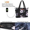 thumbnail image 2 of Mosiso Women Briefcase 15-16 inch USB Port Laptop Tote Bag With Adjustable Top Handle,Hibiscus Polyester Work Travel Shoulder Bag, 2 of 7