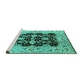 thumbnail image 2 of Ahgly Company Machine Washable Indoor Rectangle Oriental Turquoise Blue Traditional Area Rugs, 8' x 12', 2 of 4