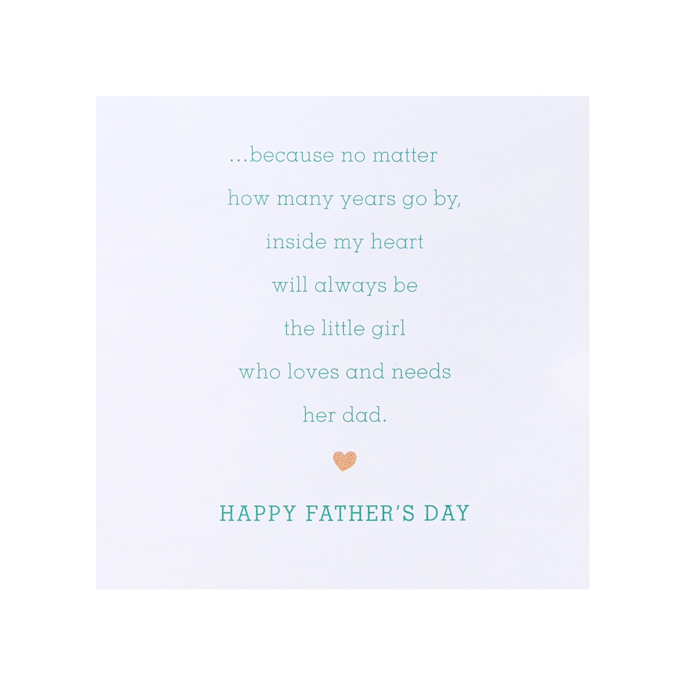 American Greetings Father's Day Card for Dad from Daughter, Peaceful Field Design with Aqua and Gold Foil, Includes Envelope