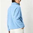 thumbnail image 5 of Hurxie Women’s Quarter Zip Fleece Pullover Fuzzy Sherpa Jacket Half Zip Mockneck Sweatshirt Jacket,Long Sleeve Cozy Layering Tops,Fuzzy Outfits, 5 of 7