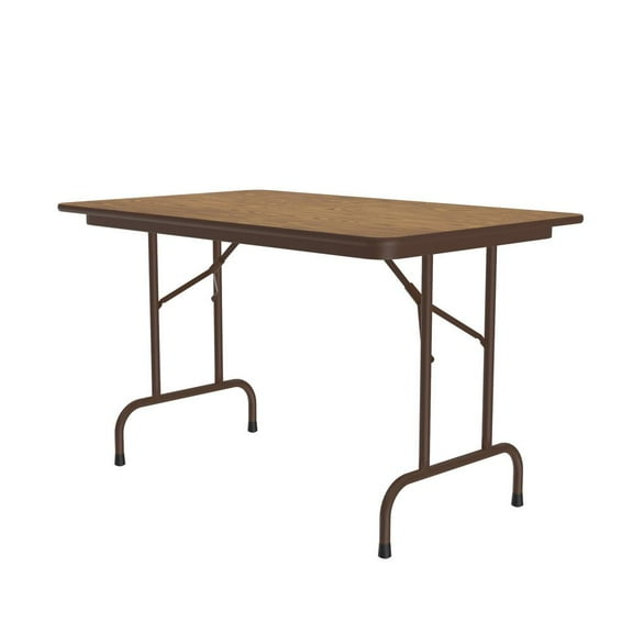 Correll 30"W x 48"D Melamine Top Folding Table in Medium Oak