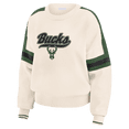 thumbnail image 2 of Women's WEAR by Erin Andrews  Cream Milwaukee Bucks Stripe Pullover Sweater, 2 of 4