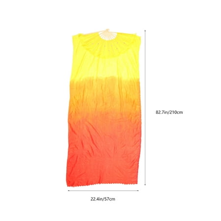 

Long Silk Dancing Fan Exquisite Color Gradient Lengthened Belly Dance Fan