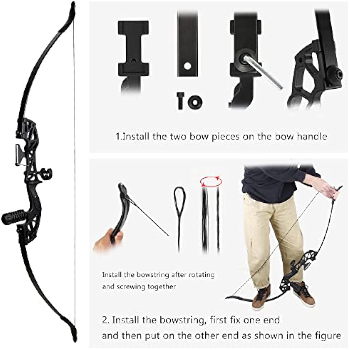 Archery Recurve Bows Set,Bow and Arrow Adults,Suitable for Outdoor Hunting, Target Practice