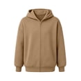 thumbnail image 5 of MXALUOB Full Zip Hoodies for Men Solid Color Classic Fit Sweatshirt Long Sleeve Drawstring Outerwear Fall Winter Daily Casual Wear, 5 of 7