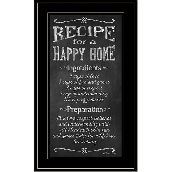 Recipe for a Happy Home by Susan Ball Framed Print Wall Art Wood Multi-Color
