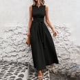 thumbnail image 2 of XuJwPNcy Dresses for Women Sleeveless Tie Front Aline Dress Round Neck Thin Maxi Dresses Ladies Summer Comfortable Clothes, 2 of 7