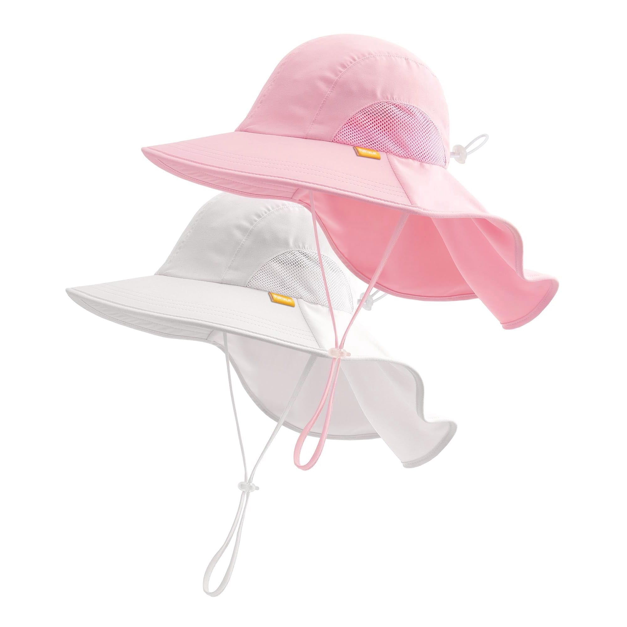 FURTALK 2PC Toddler Kids Sun Hat UPF 50+ Sun Protective Bucket Hat for Baby Summer Beach Hats