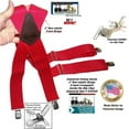 thumbnail image 2 of Red Industrial Series 2" Wide Holdup Work Suspenders with Jumbo Silver-tone No-slip clips, 2 of 4