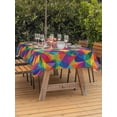 thumbnail image 2 of Outdoor Tablecloth with Umbrella Hole and Zipper, Colorful Geometric Rectangle Table Cloth 60x102 Inch Waterproof Tablecloth, Modern Multicolor Abstract Motifs Picnic Table Cover for Patio Camping, 2 of 7