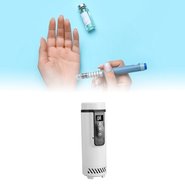 Insulin Pen Cooler Case Temperature Controlled for 5 Pens, Diabetic Insulated Digital Display Cool Box with Carry Bag, Includes Spacious and Advanced Cooling Technology Medication