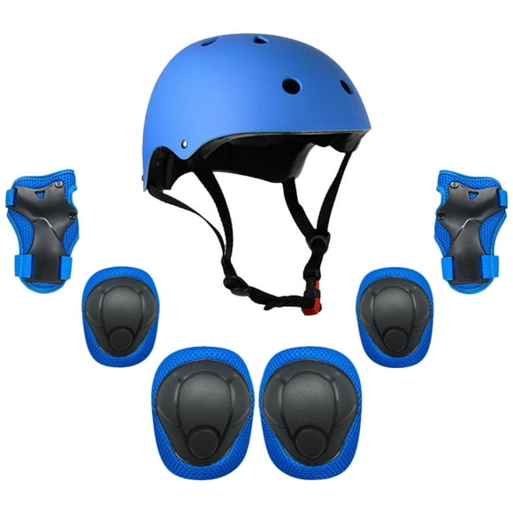 Kids 7 in 1 Helmet and Pads Set Adjustable Kids Knee Pads Elbow Pads Wrist Guards for Scooter Skateboard Roller Skating Cycling