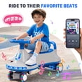 thumbnail image 5 of LUODIER 12V Electric Wiggle Car for Kids, Bluetooth Music & LED Lights Ride On Toy, Smooth Steering Drift Car for Toddlers Ages 3-8, Indoor Outdoor, 5 of 7