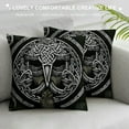thumbnail image 3 of Autua Viking Masks Celtic Symbol Gothic Art Decorative Throw Pillow Cover Cushion for Home Couch Living Room Bed Sofa High-Quality Pillowcase 1PC 20x20in, 3 of 5