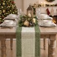 thumbnail image 3 of Sm:)e Rustic Farmhouse Dark Green Paper Braided Table Runner 12x36 Inch, Seasonal Christmas Woven Decoration for Kitchen Dining, Home & Party Use, 3 of 6