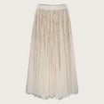 thumbnail image 5 of Sequin Skirt Elastic High Waisted A-Line Sparkle Pleated Skirts Color:Beige Size:L, 5 of 7