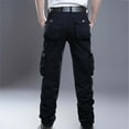thumbnail image 6 of RYRJJ Men's Cargo Pants Cotton Twill Hiking Work Pants Comfort Casual Outdoor Chinos Trousers with Multi Pockets(Black,L), 6 of 9
