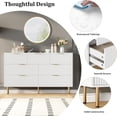 thumbnail image 5 of EastVita 7 Drawers Dresser for Bedroom - Fluted Chest of Drawers with Gold Handle - Wood Modern Dresser for Closet - Bedroom Furniture Storage Organizer for Living Room/Hallway - White, 5 of 7