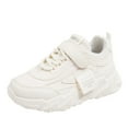thumbnail image 2 of VOUZZA Girls Solid Color Sneakers, All Season Kids Athletic Shoes with Flat Platform, Non- Lightweight Lace-Up Hook and Loop Casual Shoes, 2 of 9