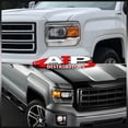 thumbnail image 2 of For 2014-2019 GMC Sierra Black Housing Clear Lens Amber Signal Reflectors Projector Headlight Headlamps Assembly Pair - 1500 2500HD 3500HD 2500 3500 HD, 2 of 9