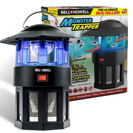 Bell Howell Monster Trapper - The Ultimate Bug Killer, UV Light Attracts Insects Vacuum Fan Traps Insects As Seen On Tv