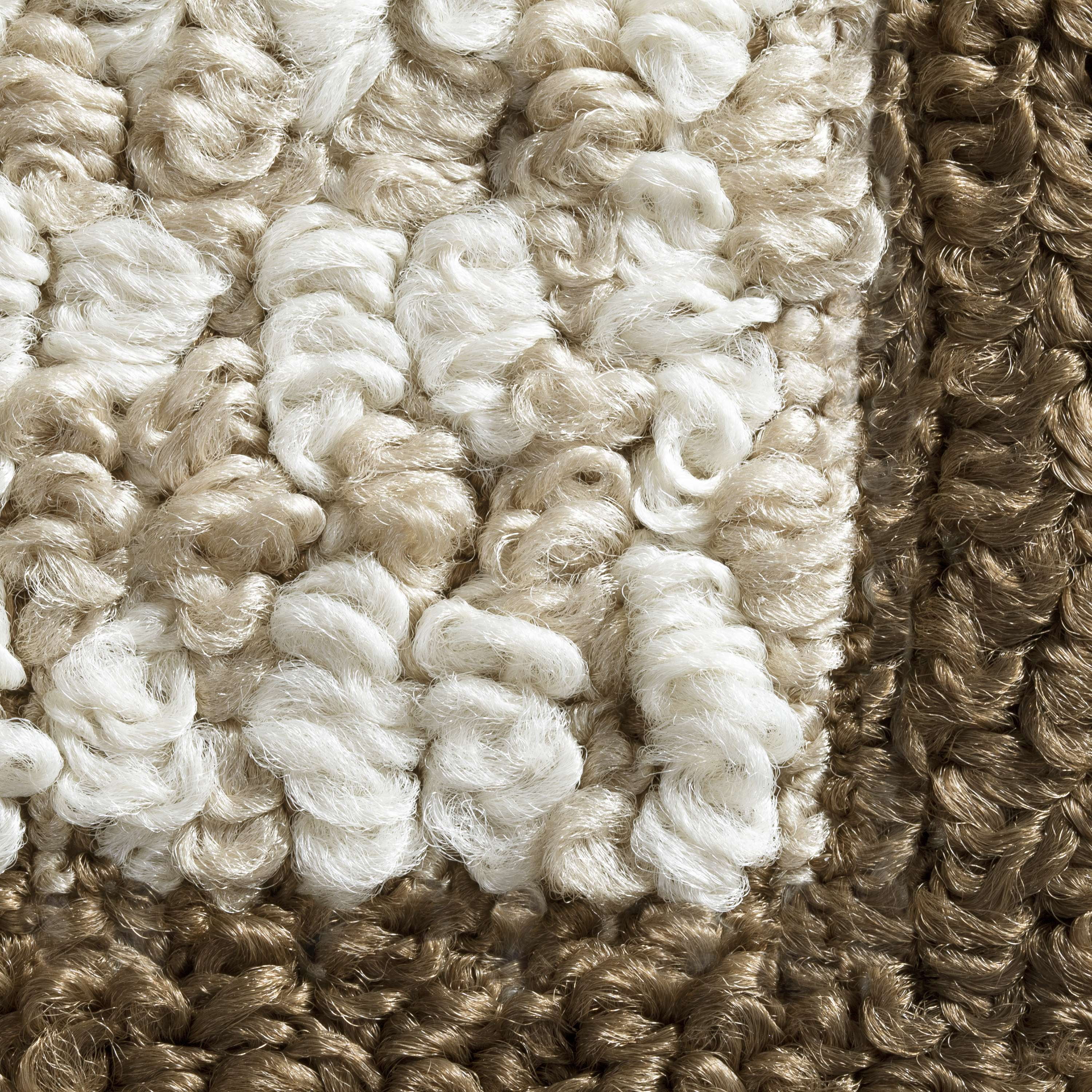 Mainstays Farmhouse Faux Sisal Brown Olefin Border Indoor Area Rug Set, 3 Piece
