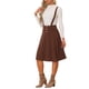 thumbnail image 4 of Vestido de tirantes de color sólido con botones decorativos INSPIRE CHIC para mujer, falda midi acampanada, marrón, talla M, 4 of 6