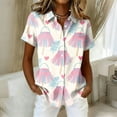 thumbnail image 5 of Fgvctg Womens Hawaiian Shirt Tropical Printed Summer Beach Shirt Lightweight Button Down Short Sleeve Shirts Casual Soft Vacation Tops Light pink L, 5 of 5