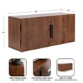 thumbnail image 5 of Kate and Laurel Atwood Modern Mango Wood Two-Door Wall Cabinet, 32 x 10 x 14, Walnut Brown, Decorative Storage Cabinet with Metal Pulls for Use as Floating Nightstand or Floating TV Shelf, 5 of 10