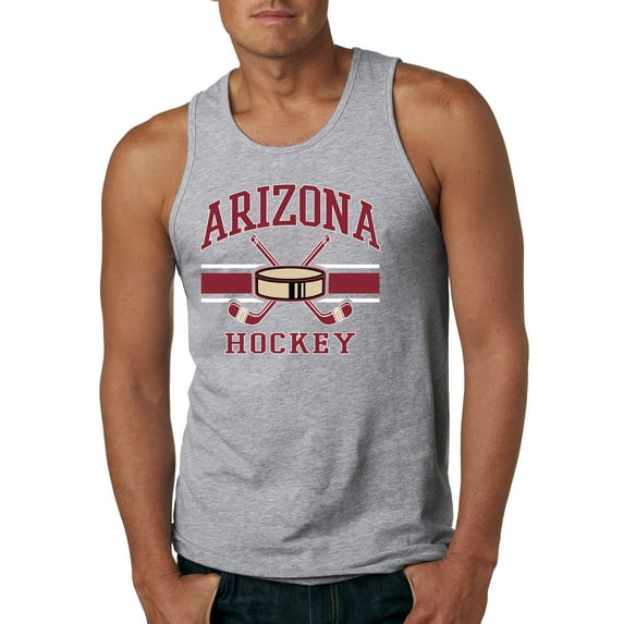 Wild Bobby City of Arizona Hockey Fantasy Fan Sports Men's Tank Top, Heather Grey, Large