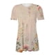 thumbnail image 2 of TaTaai Women's Pullover Printed Top, Soft Lightweight Cotton, Loose Fit, Short Sleeve V-Neck, Ruching Design Buttons, Casual Office Outings Spring Summer Multi-Color Gift, 2 of 5