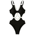thumbnail image 4 of Sngxgn Women's Swimsuit Sports Tummy Control Cheeky Bathing Suits(Black,S), 4 of 7