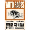 thumbnail image 1 of Auto Races-Letrero hojalata Metal pintura hierro Rectangular del para garaje 30x40cm, 1 of 9