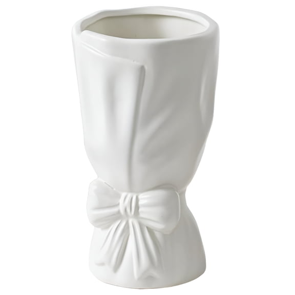 BPPEG Bow Vase for Flowers,Bow Room Decor,Cute Flower Vases for Bouquet,Flower Vase Aesthetic,Unique Ceramic Vase with Bow for Valentine Day Gift Vases for Flowers