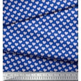 thumbnail image 2 of Soimoi Blue polyester Crepe Fabric Pink Heart Fabric Prints By Yard 52 Inch Wide, 2 of 5