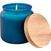 Better Homes & Gardens Blue Frosted Glass Single Wick Soft Cashmere Amber Candle