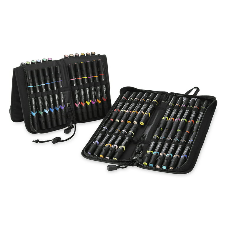 Prismacolor Premier Double-Ended Art Markers, Fine and Brush Tip, Assorted  Colors, 48 Count with Carrying Case 