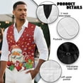 thumbnail image 6 of Yuyamidu Santa Claus Men's Suit Vest for Wedding Prom Business Formal Dress Waistcoat Vest with 3 Pockets Red Christmas V-Neck Vests Size S, 6 of 7