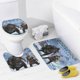 thumbnail image 3 of Dios de las guerras-theme 4-Piece Shower Curtain Set with Rugs, Waterproof Bathroom Decor Set Includes Bath Mat, U-Shaped Rug, Toilet Lid Cover and Curtain with Hooks, 3 of 3